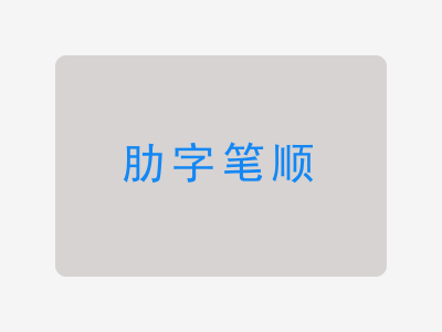 肋字笔顺