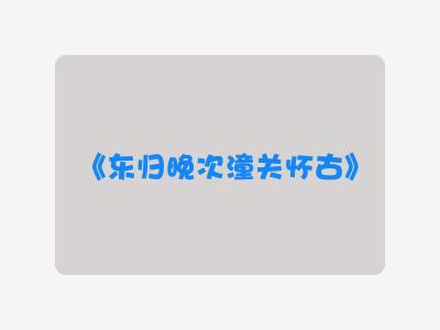 {东归晚次潼关怀古}