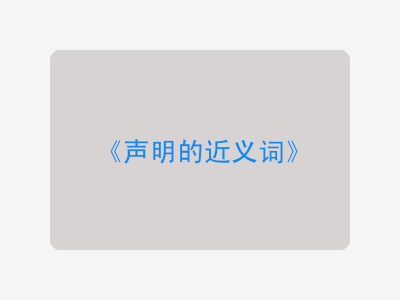 声明的近义词