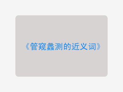 管窥蠡测的近义词