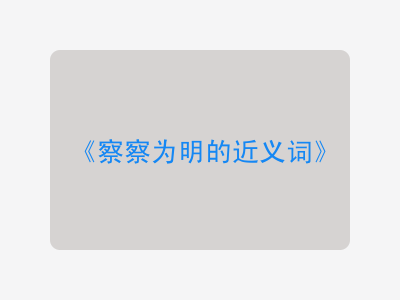 察察为明的近义词