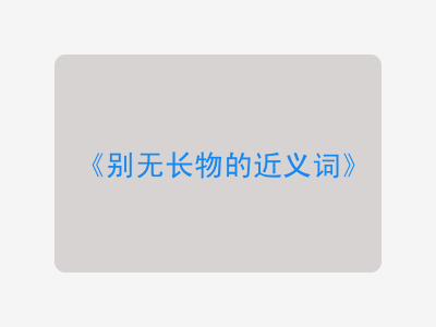 别无长物的近义词