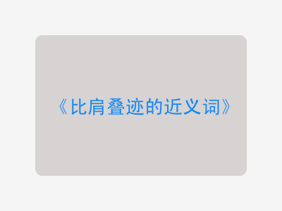 比肩叠迹的近义词