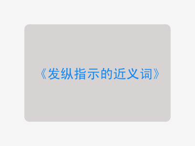 发纵指示的近义词