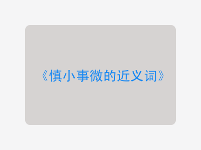 慎小事微的近义词