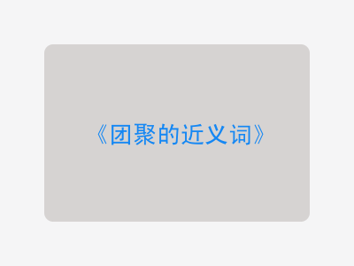 团聚的近义词