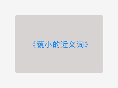 藐小的近义词