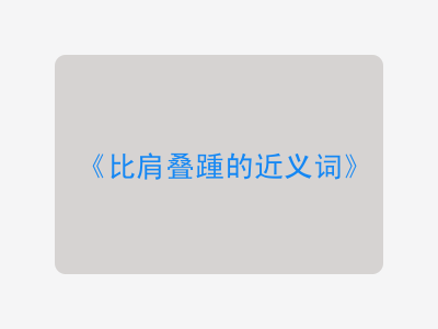 比肩叠踵的近义词