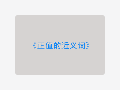 正值的近义词